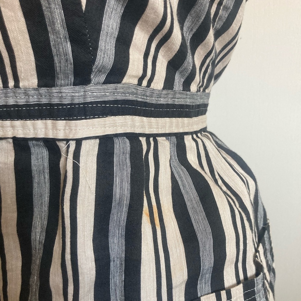 MADEWELL button up smock breathable striped criss cross knee length dress - Picture 6 of 8